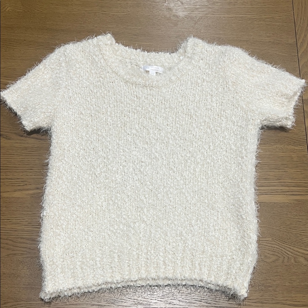 LC Lauren Conrad Cream Crew Neck Sweater